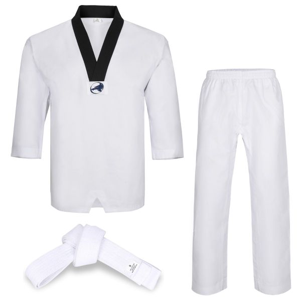 Lightweight TKD Black-V Neck Uniform 6oz