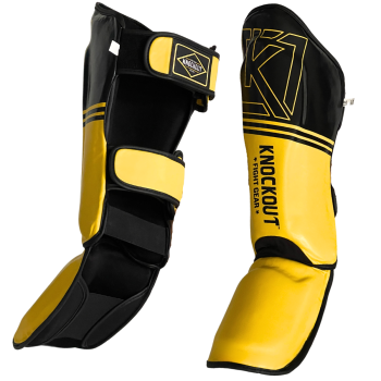 Muay Thai Shin In Steps MMA Martial Arts Shin Guards-Padded, Adjustable Leg Guards with Instep Protection for Training and Sparring Gear Kickboxing Equipment – Durable, Professional