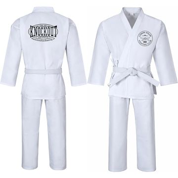 Customized White Karate Uniform 7.5oz Medium Weight With Your Logo & Screen Printing For Kids & Adults