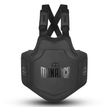 Heavy Hitter Boxing Body Protector As Body Opponent Bag, Muay Thai Belly Pad, Boxing Training Equipment with Multilayer Padding for Pro Protection (Solid Black)