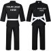 Customized Black Karate Uniform 7.5oz Medium Weight With Your Logo & Screen Printing For Kids & Adults